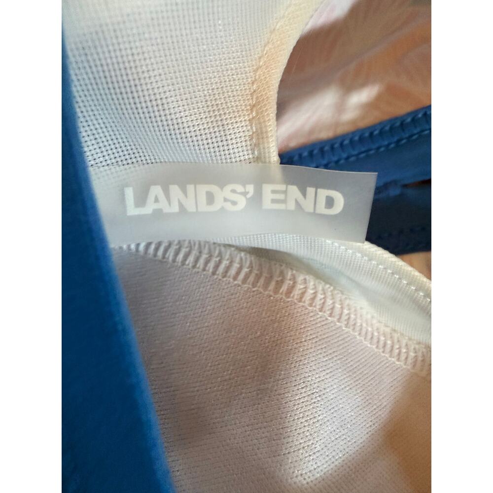 Lands' End Tankini Swim‎ Top Womens 14 DDD Blue Coral Tropical Floral - Picture 3 of 5